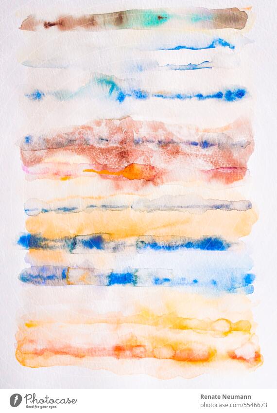 Colorful watercolor image on white sheet Watercolors Creativity Art Painting (action, artwork) Multicoloured Painting and drawing (object) free time hobby