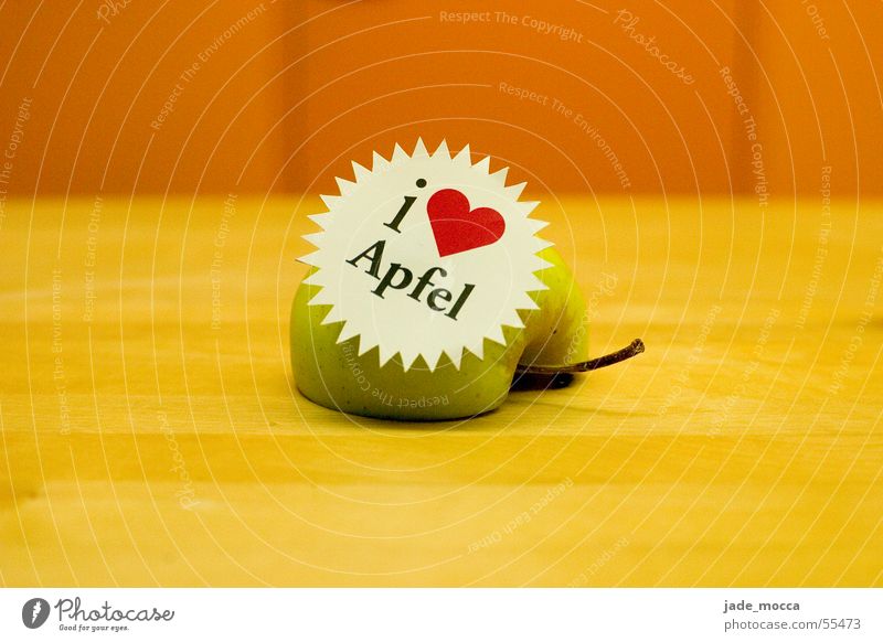 The apple Green Heart Red Yellow Love Fresh Whim Happiness White Apple apples Orange stamp Stalk single Prongs hot pomme Information sloage