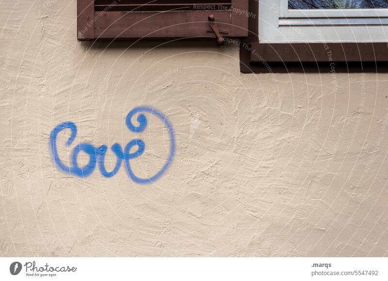 love Love Graffiti Infatuation Characters Wall (building) Together Romance Emotions Positive Typography relation Relationship Valentine's Day Close-up Facade