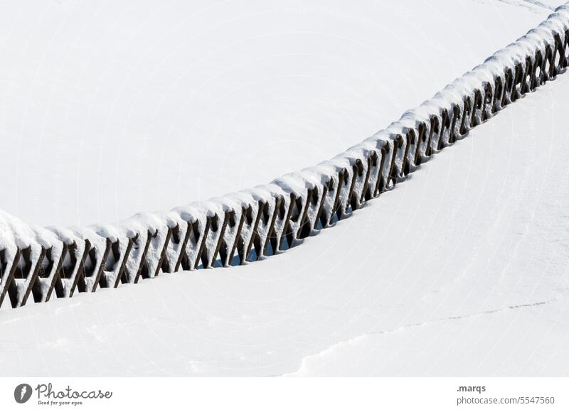 all slats on the fence Wooden fence Fence Cold Snow Winter Nature Border Frost Ice Contrast Protection Safety Frozen Barrier Boundary Borderline White