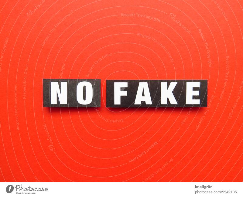 NO FAKE no fake Truth reality true Authentic fakenews Journalism Close-up fact facts Politics and state Word Fraud Studio shot Characters Colour photo