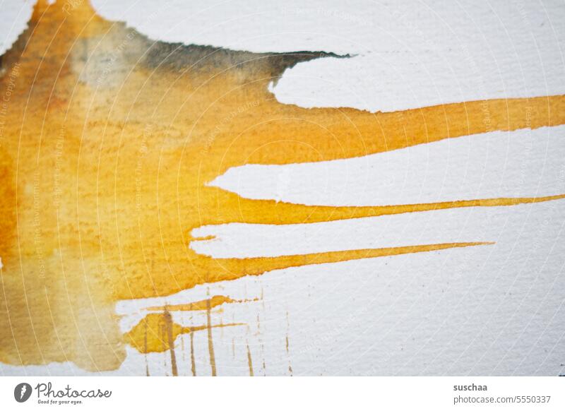 orange yellow stain from watercolor paint Patch pass flowed Colour watercolour Art Yellow Abstract Structures and shapes Creativity Orange Design blob