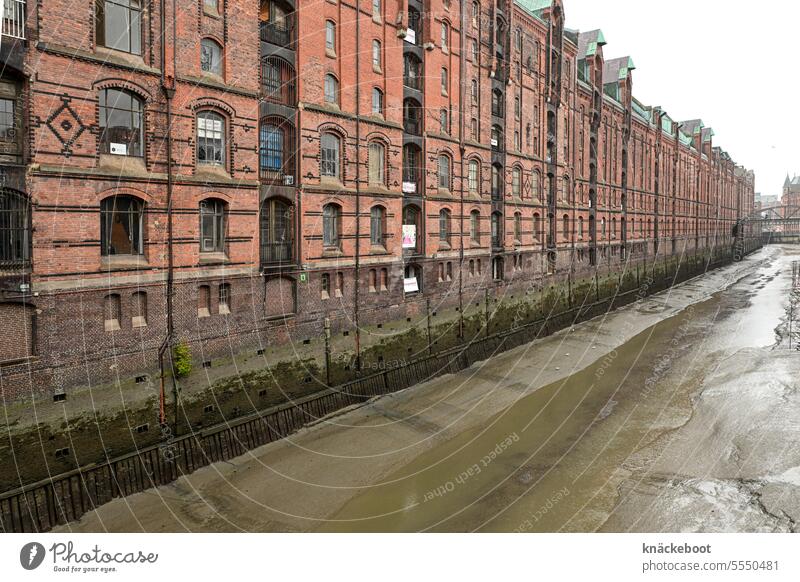 low tide Low tide Tide Slick ebb and flow Hamburg storehouse city Low water Autumn Historic