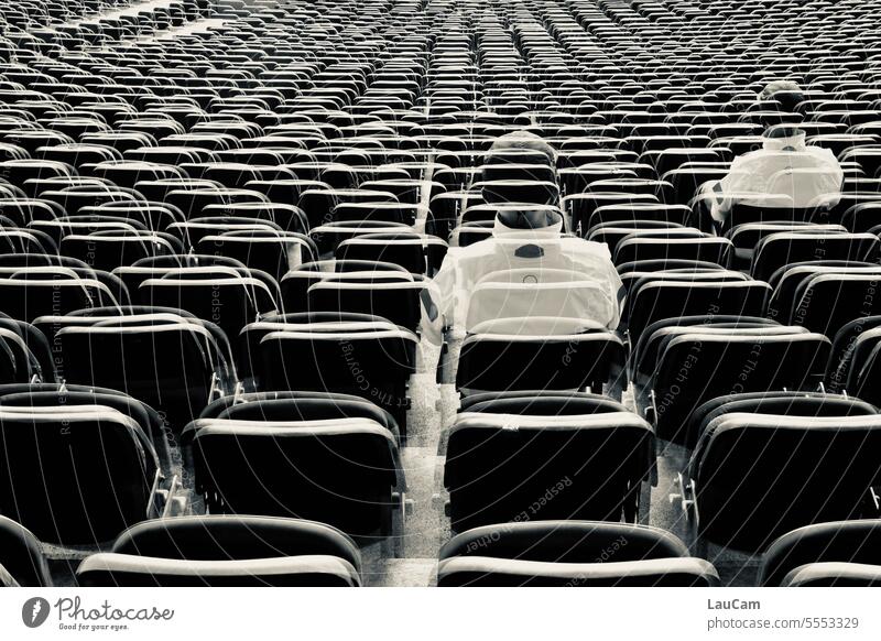 free choice of seats chairs Chair Available places free seating a lot of space Seating Space tester Empty Seating capacity Sit Row of chairs Audience Stadium