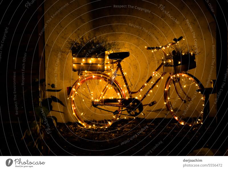 Exemplary bicycle lighting for night riding. Bicycle Exterior shot Wheel Deserted Colour photo Eco-friendly Leisure and hobbies Sustainability Athletic Cycling