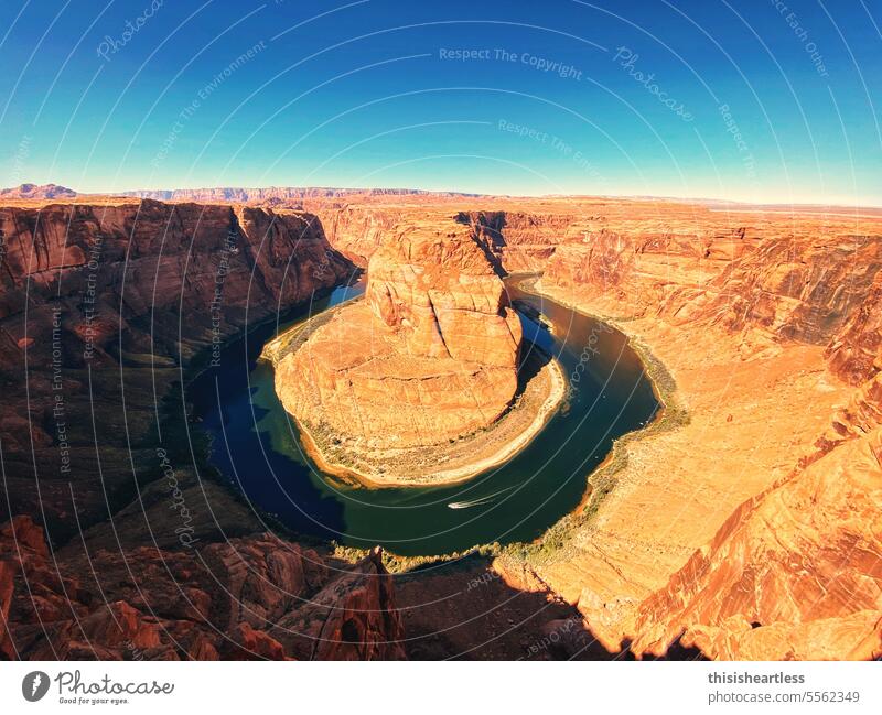 View from the cliff into Horseshoe Bend, Arizona, USA Antelope Canyon Glen Canyon Americas Page Colorado River Mountain Tourist Attraction Nature Landscape