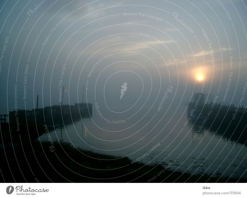 Nova Scotia Sunset Fog Ocean Jetty Dusk Mole Calm Harbour Wharf sea evening dawn cirrostratus clouds Water