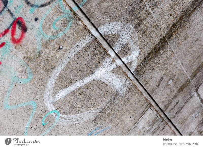 Peace symbol on a concrete wall peace sign Graffiti peace symbol Peace Wish Symbols and metaphors Freedom War Sign Hope Concrete wall