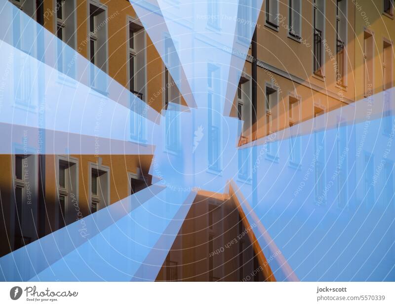 Focus on the façade Facade Reaction Double exposure Silhouette Sculpture Monument Surrealism Experimental Structures and shapes Illusion Exceptional Abstract
