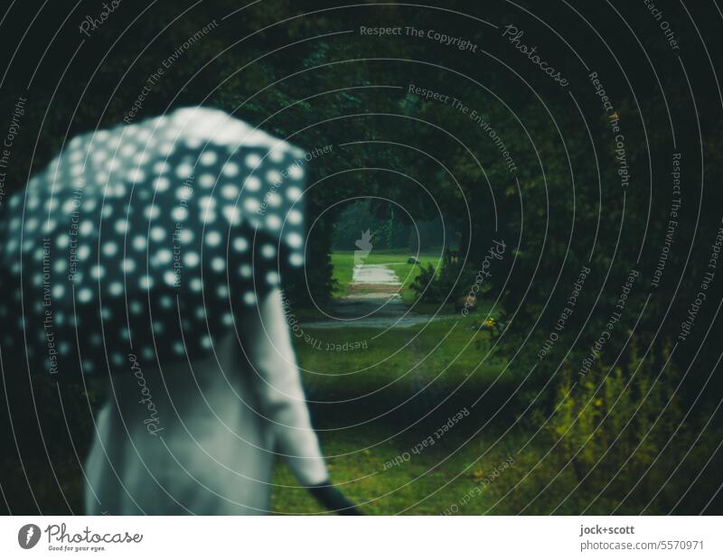 [HH Unnamed Road] Suitable outfit for the rainy season Woman Umbrella Coat Cold Nature Autumn Bad weather Protection Climate points Subdued colour Spotted