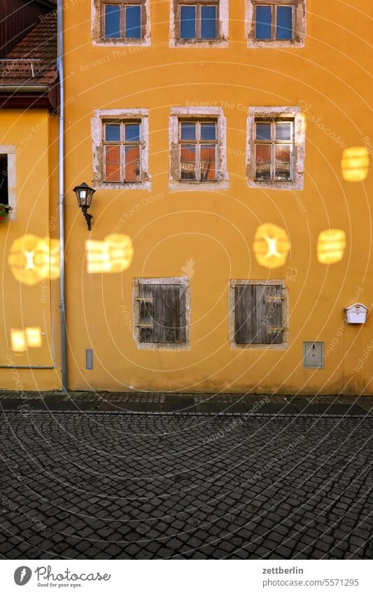 Facade with sunspots, Pirna Old town Architecture Elbe Elbufer History of the Historic historic old town Markets Marketplace Neustadt Saxony Town