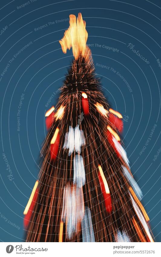 Christmas tree with long exposure and zoom movement Christmas decoration Christmas & Advent christmas concept background Christmas tree decorations Decoration