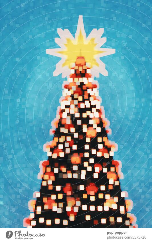 Photo of a Christmas tree and then processed with a filter. Christmas decoration Christmas & Advent christmas concept background Christmas tree decorations