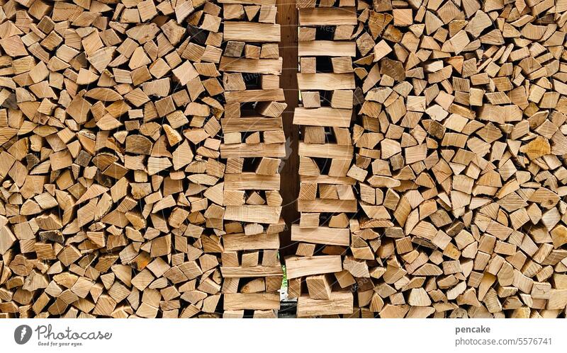 helpful | wood in front of the huts Wood Supply Stack of wood Firewood Winter Warmth pile Foresight Fuel Energy Material stacked