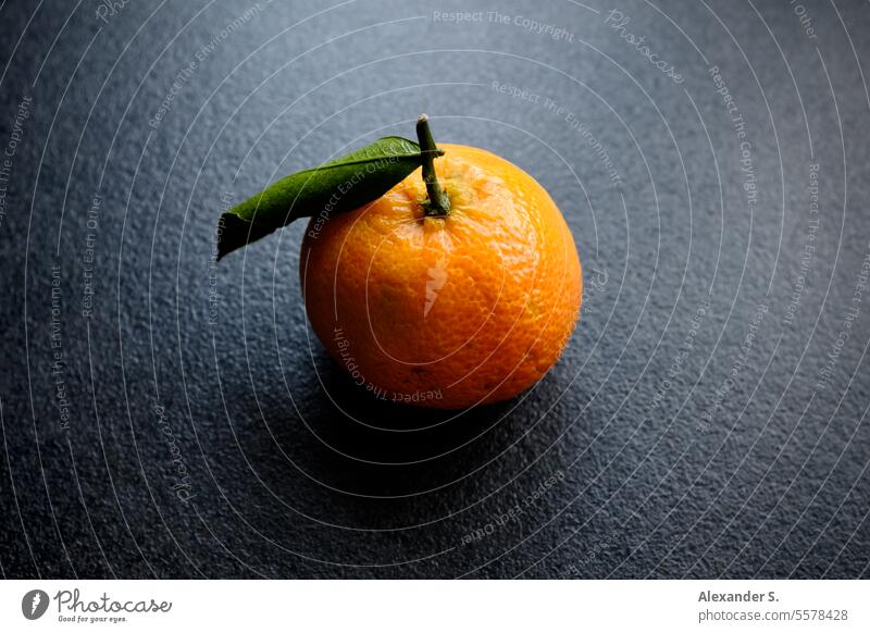 Mandarin with green leaf Tangerine citrus fruit Citrus fruits Food Fruit Vitamin Nutrition Orange
