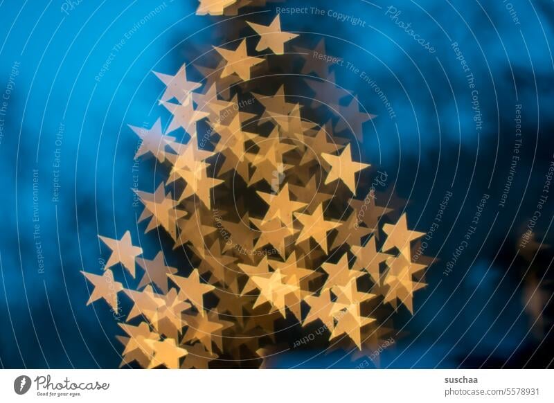 star bokeh from the w-tree III stars Starry Bokeh Many overlaying Christmas tree clearer Christmas & Advent blurriness Illuminate Christmas fairy lights