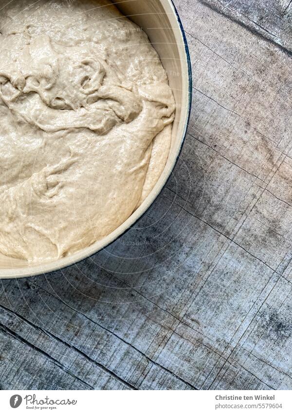 Fresh bread for dinner bread dough yeast dough Dough rest bowl Baking Bread Baked goods Living or residing bake yourself bake bread Self-made Food Tradition
