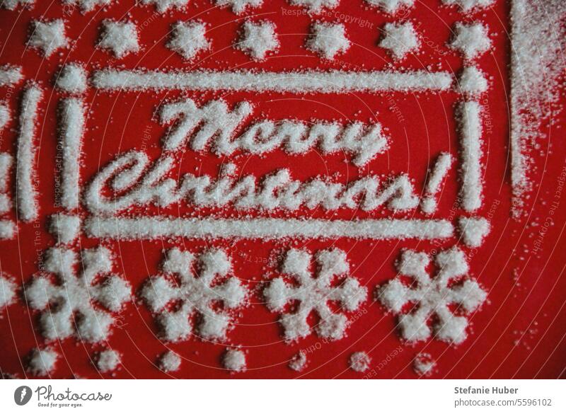 Christmas greeting with sugar stars and snowflakes Merry Christmas Christmas font christmas greeting sweet message Baking
