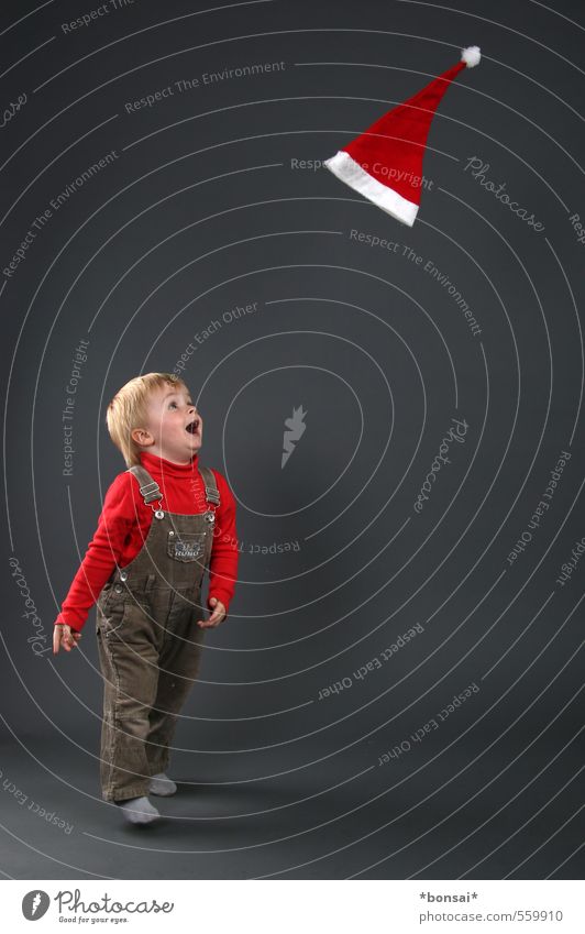 Advent, Advent Playing Christmas & Advent Child Toddler Boy (child) 1 Human being 1 - 3 years Cap Movement Flying Laughter Jump Throw Brash Happy Small Cute Joy