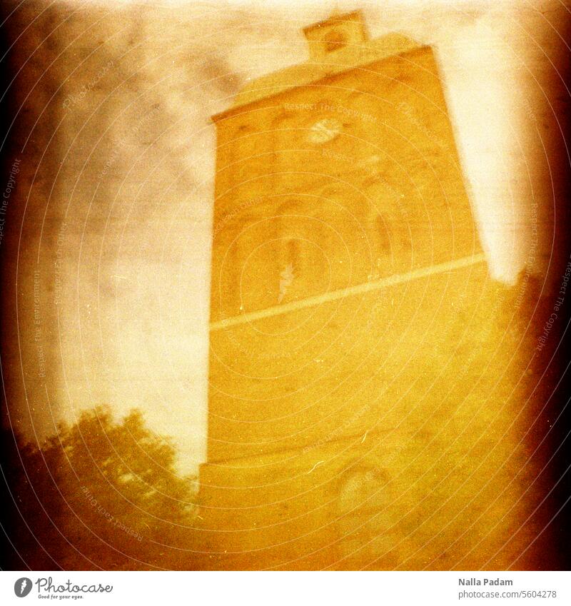 St. Mary's Church Ribnitz Analog Analogue photo Colour Colour photo Architecture Tower Church spire Church of Our Lady Manmade structures Building Downtown
