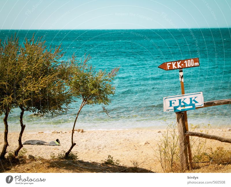 Directional signs to a nudist beach on the Mediterranean Sea nudity Naked NUDISM Nudist beach Signs and labeling Swimming & Bathing nudism groundbreaking