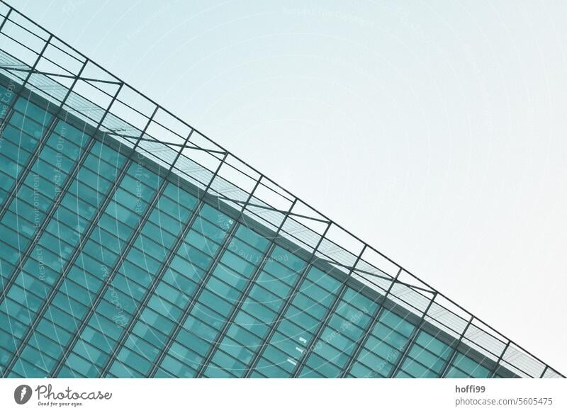 Minimalist abstract view of a modern high-rise building with a glass façade geometrical shapes Line architectural photography architectonically dreariness