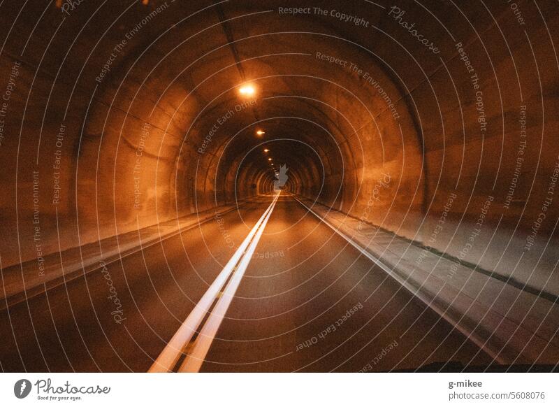 Freeway tunnel Tunnel Street Highway Tunnel vision clearer Trip voyage void monotony endlessness Unknown