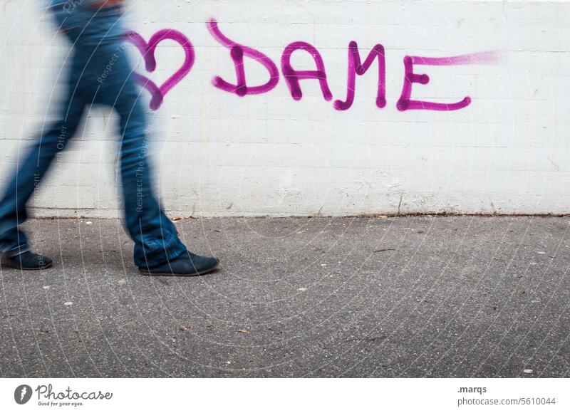 ❤️ Lady Heart Wall (building) Graffiti Characters Movement motion blur Love Emotions Legs Going To go for a walk urban Declaration of love With love