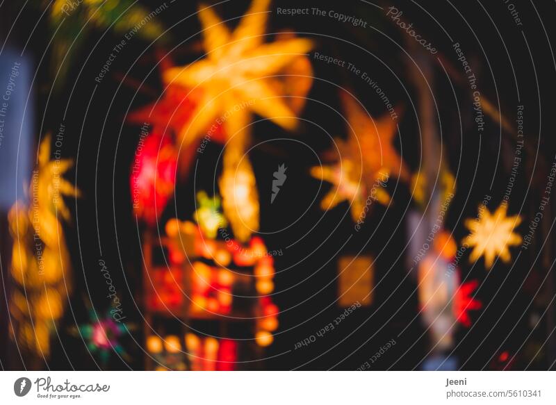 Starry sparkle at Christmas time stars Decoration Christmas & Advent Moody Illuminate Light Feasts & Celebrations Lighting variegated Christmas star