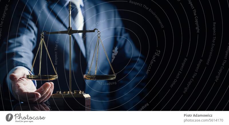 Weight scale of justice, lawyer in background attorney weight court authority balance business concept courthouse courtroom crime criminal elegant judge