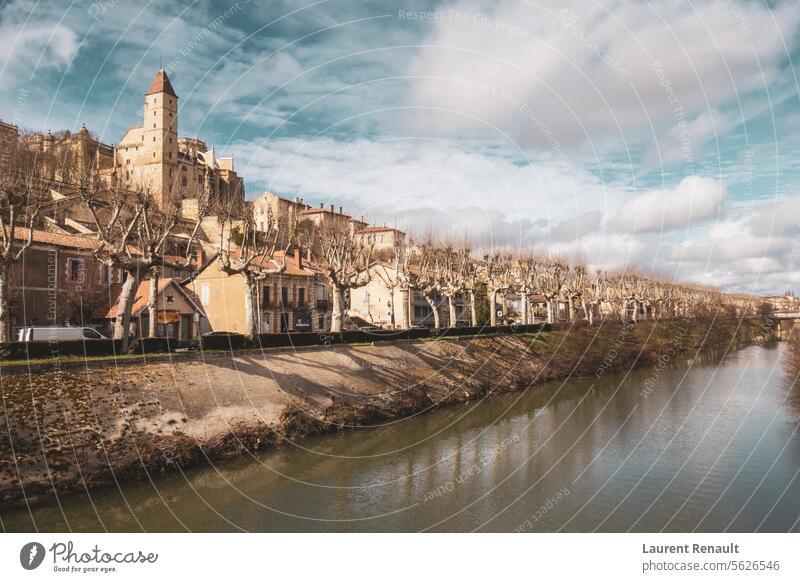 Auch city view across Gers river. Photography taken in France ancient architecture cathedral city hall courthouse french gers history occitanie photography