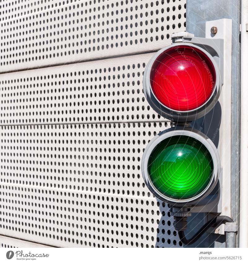 red-green Contrast Light Structures and shapes Pattern White Metal Safety Red Green Simple Traffic light Wall (building) Signal Symbols and metaphors