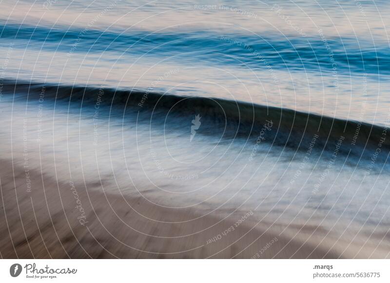 shaft dream Illusion coast Long exposure blurriness Perspective Abstract motion blur Beach Water Ocean wave Wave break Force of nature Nature Dynamics