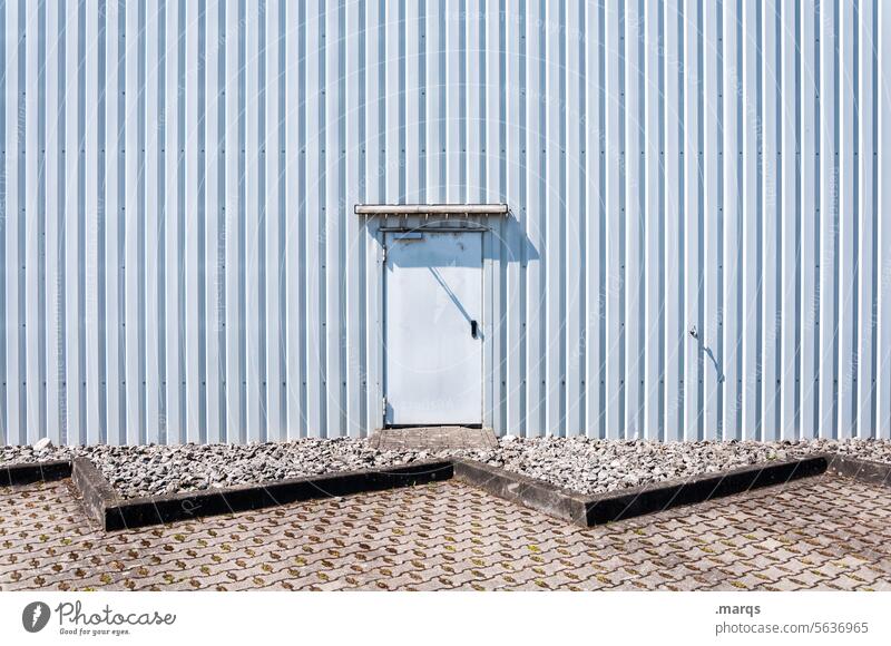 emergency exit door Facade lines Metal Pattern Structures and shapes Bright Stripe Minimalistic Building Architecture Sharp-edged Design Arrangement