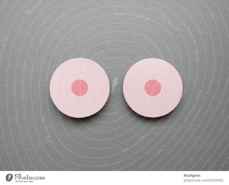 Don't look like that! Round Pink Circle Structures and shapes Abstract Design Colour photo Illustration Deserted chest picture association pink Gray 2 Identical