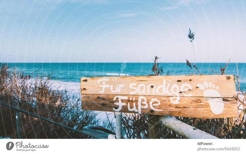 beach Beach Signs and labeling Ocean duene Sand Sandy beach vacation Baltic Sea coast Vacation & Travel Exterior shot Relaxation Colour photo Landscape Nature