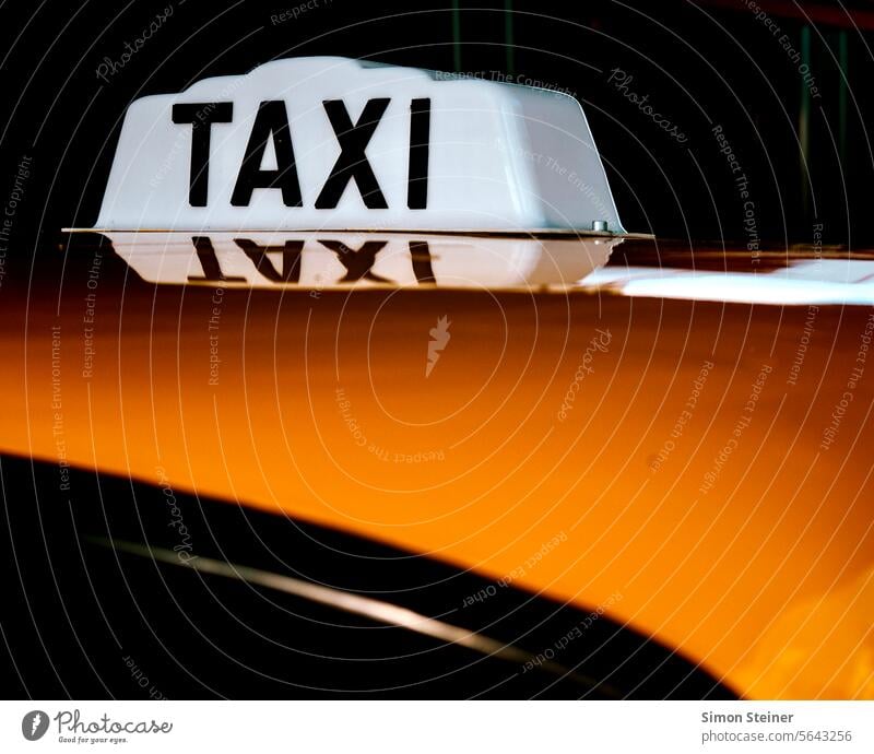 Cabs Taxi car sign Car roof Close-up