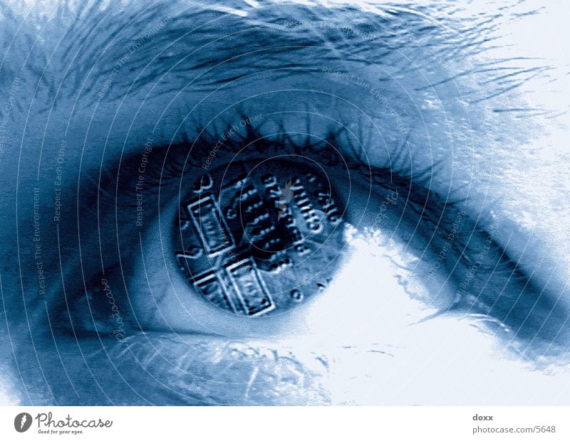 computereye Electronic Cyber Photographic technology Eyes Blue