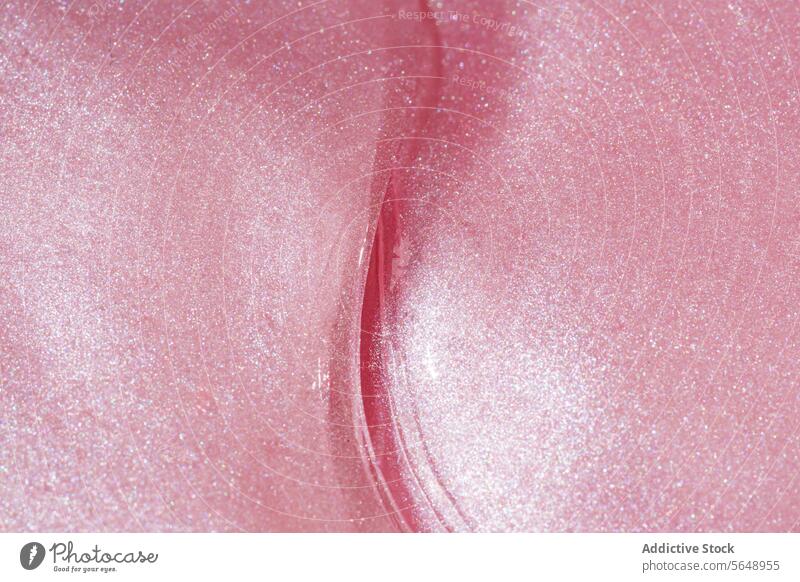 Close-up view of shimmery pink texture with a curve close-up abstract design surface detail glitter sparkle background macro pattern shiny bright color pastel