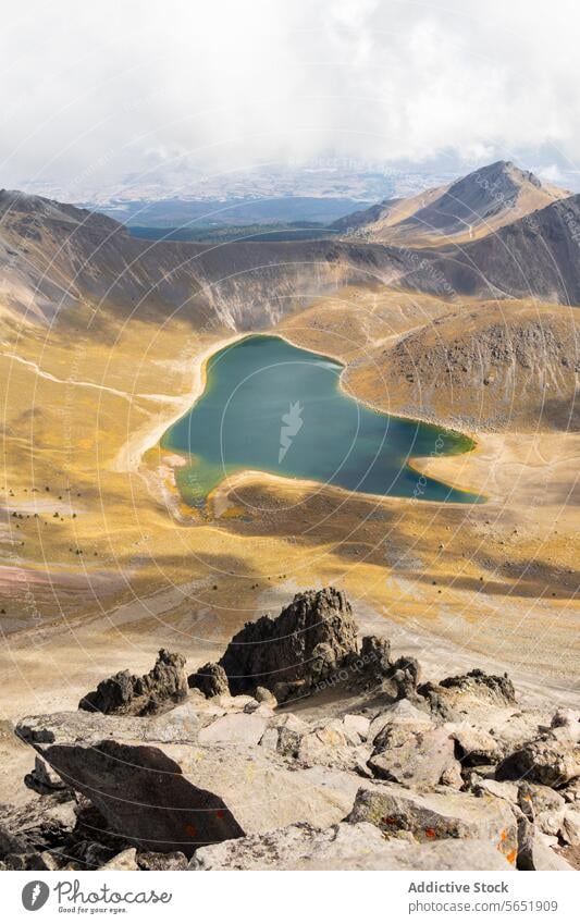 Majestic view of a crater lake at Nevado de Toluca, Mexico landscape mexico nevado de toluca mountain scenic panorama serene nature travel destination volcanic