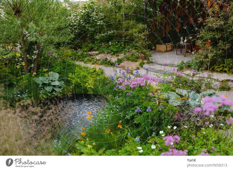 Garden oasis Beauty of nature Beauty & Beauty pretty relax breathe a sigh of relief tranquillity Peace Relaxation relaxation Recreation area retreat outdoor