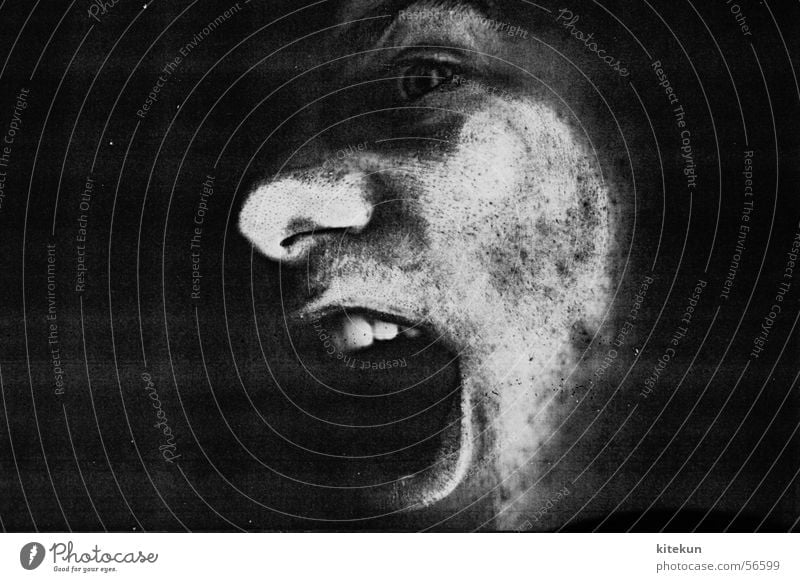 the very finest copying method - premier Photocopier Black White Gray Scream Captured Window Dark Creepy Amazed Nose Funny Fear Teeth