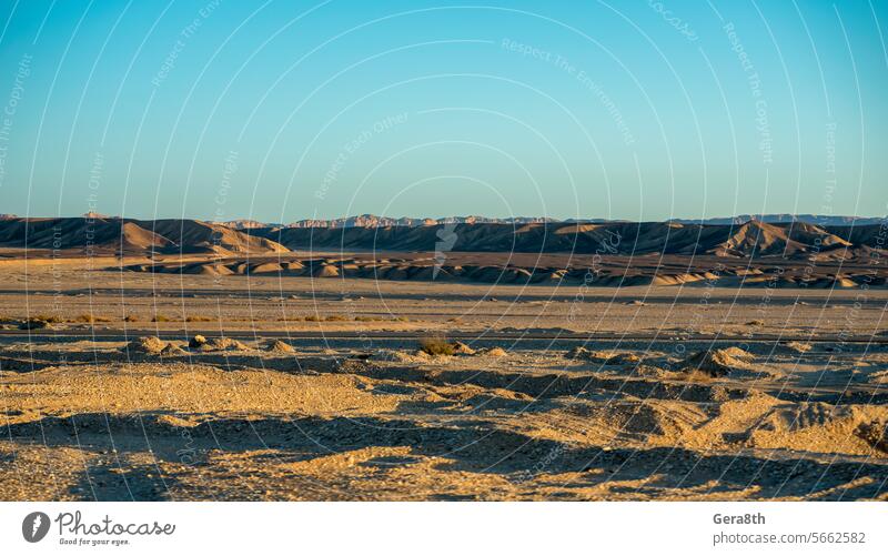 desert mountains and cloudless sky in egypt Africa Egypt abstract arid background blue color colored background day drought dusk ecology environment evening