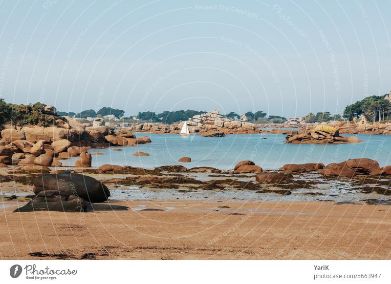 Brittany - rocky sailing route equilibrium free time fishing granite rocks relaxation Well-being windy warm Granite Place of longing To go for a walk Hiking