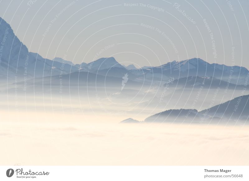 Misty Distance Clouds Fog Far-off places Mountain Vantage point Landscape Perspective