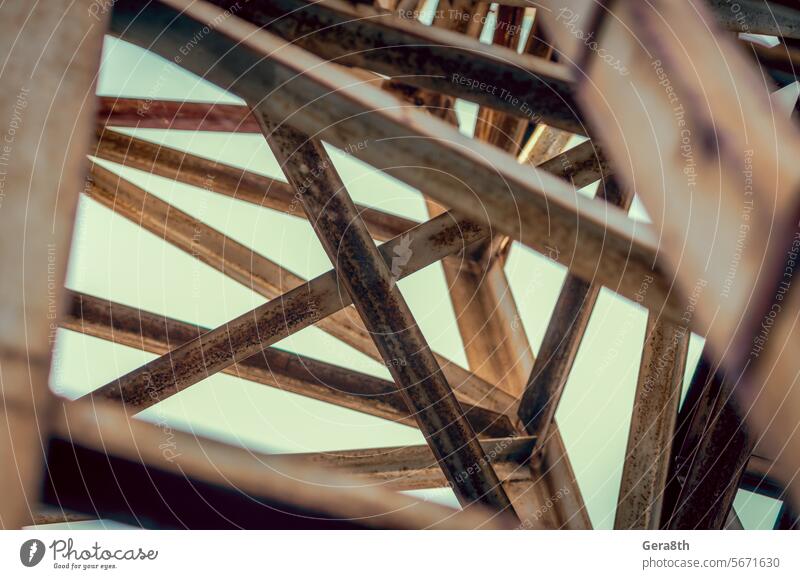 background of metal beams of industrial building close up Ukraine abstract abstraction architecture black blue cable city construction crossbars electricity
