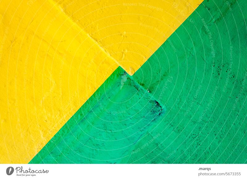Brazilian corner Corner Colour Wall (building) Minimalistic Background picture Geometry Simple Structures and shapes Yellow Green Illustration Close-up