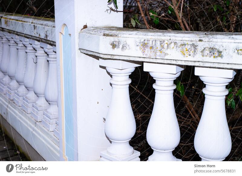 Balustrade with dark background balustrade imitation weathering columns Row Ancient rail Structures and shapes Pattern Architecture quote Interpretation