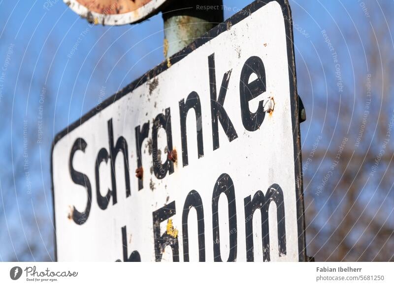 Traffic sign warns of barrier Control barrier Road sign cordon Germany