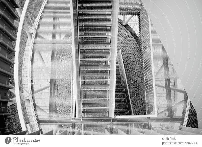Metal staircase in observation tower Stairs Stage Tower Lookout tower Tall height Hardtberg Tower royal stone rail Staircase (Hallway) Banister Upward Downward